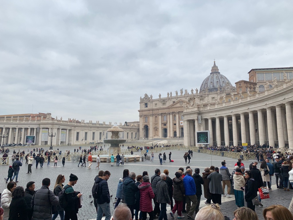 Security line outside St. Peter's Basilica